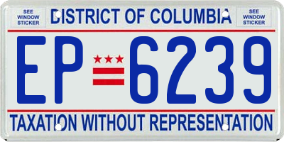 DC license plate EP6239