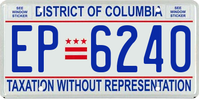 DC license plate EP6240
