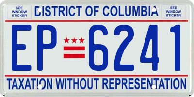 DC license plate EP6241