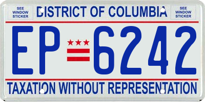DC license plate EP6242