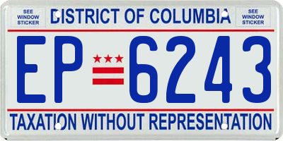 DC license plate EP6243