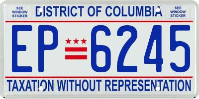 DC license plate EP6245
