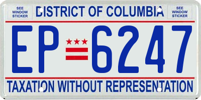 DC license plate EP6247