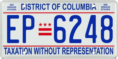 DC license plate EP6248