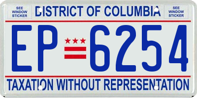DC license plate EP6254