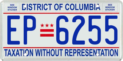 DC license plate EP6255