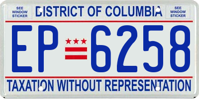 DC license plate EP6258