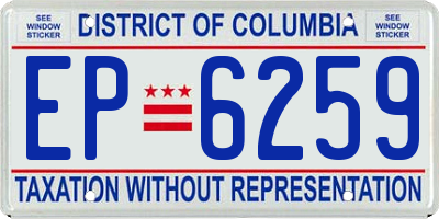 DC license plate EP6259