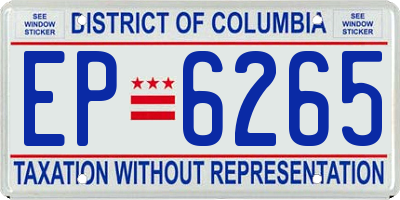 DC license plate EP6265