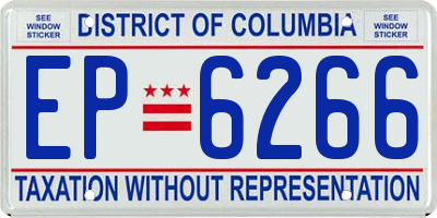 DC license plate EP6266