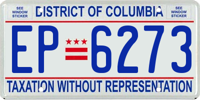 DC license plate EP6273