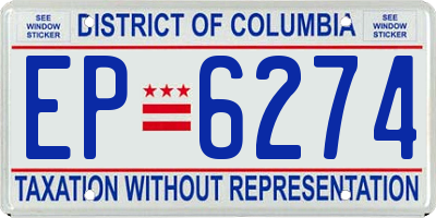 DC license plate EP6274