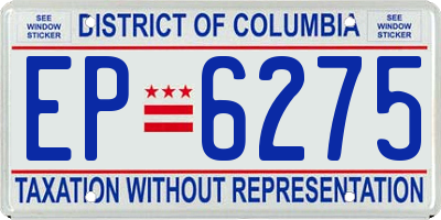 DC license plate EP6275