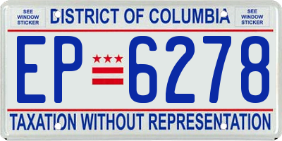 DC license plate EP6278