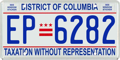 DC license plate EP6282