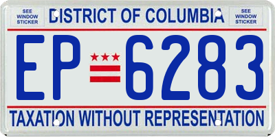 DC license plate EP6283