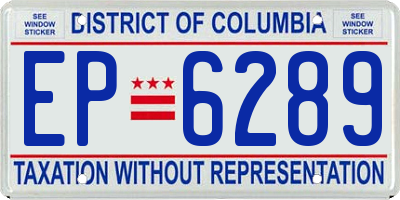 DC license plate EP6289