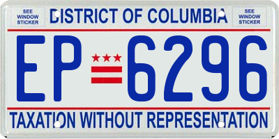 DC license plate EP6296