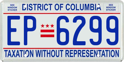 DC license plate EP6299