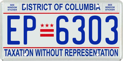 DC license plate EP6303