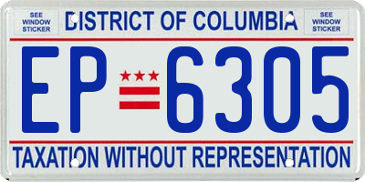 DC license plate EP6305