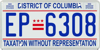 DC license plate EP6308