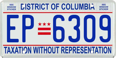 DC license plate EP6309