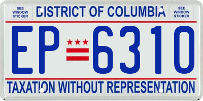 DC license plate EP6310