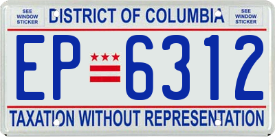DC license plate EP6312