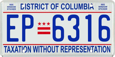 DC license plate EP6316