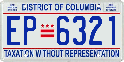 DC license plate EP6321