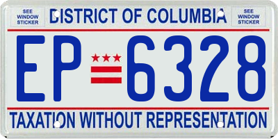 DC license plate EP6328