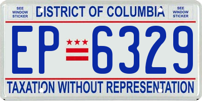 DC license plate EP6329