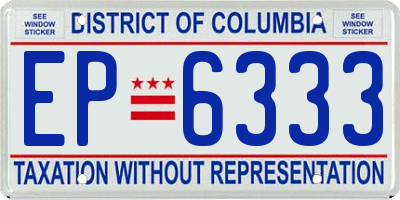 DC license plate EP6333