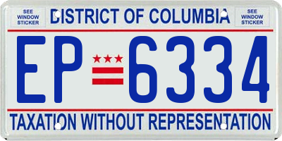 DC license plate EP6334