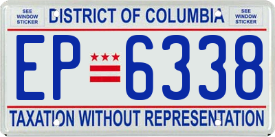 DC license plate EP6338