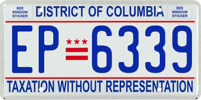 DC license plate EP6339