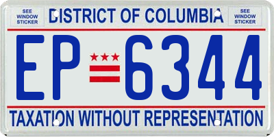 DC license plate EP6344