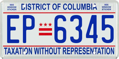 DC license plate EP6345