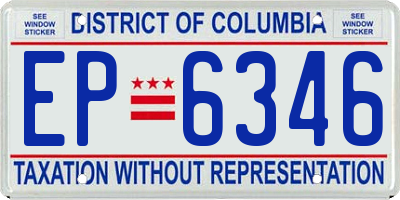 DC license plate EP6346