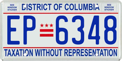 DC license plate EP6348