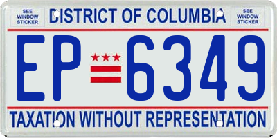 DC license plate EP6349
