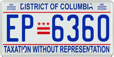 DC license plate EP6360