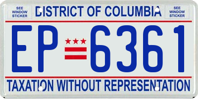 DC license plate EP6361