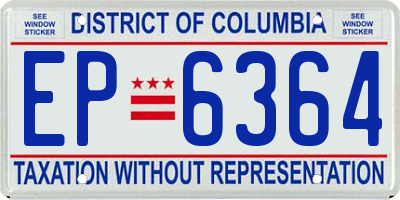 DC license plate EP6364