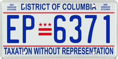 DC license plate EP6371