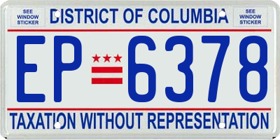 DC license plate EP6378