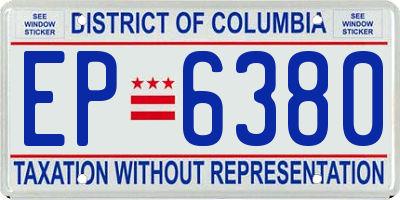 DC license plate EP6380