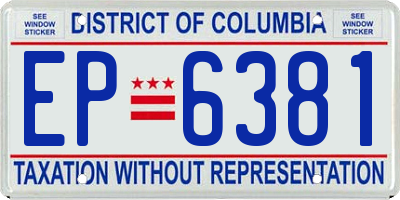 DC license plate EP6381