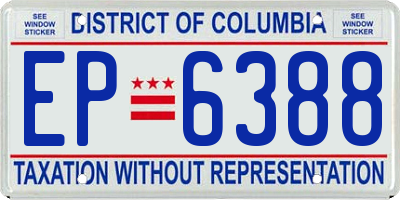DC license plate EP6388